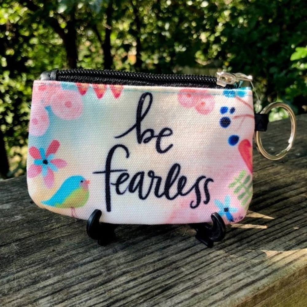 Be Fearless ID Holder Coin Purse Keyring Keychain NWT!​​